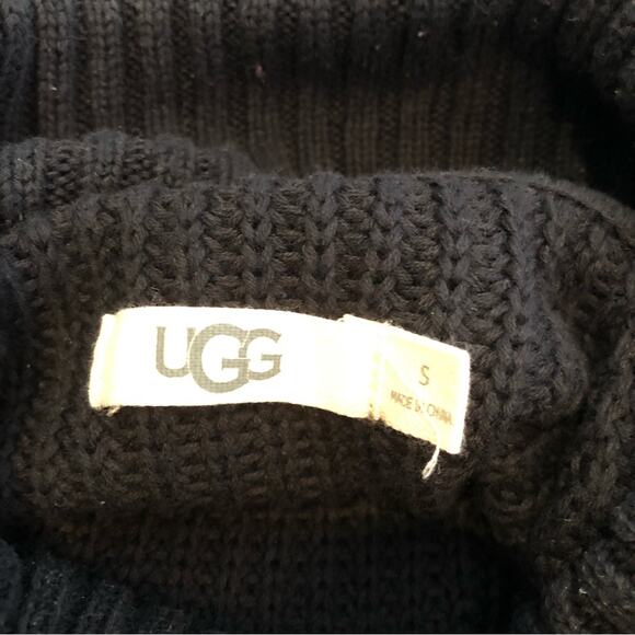 UGG Raelynn black turtleneck funnel chunky ribbed sweater tunic size Small - Picture 10 of 16